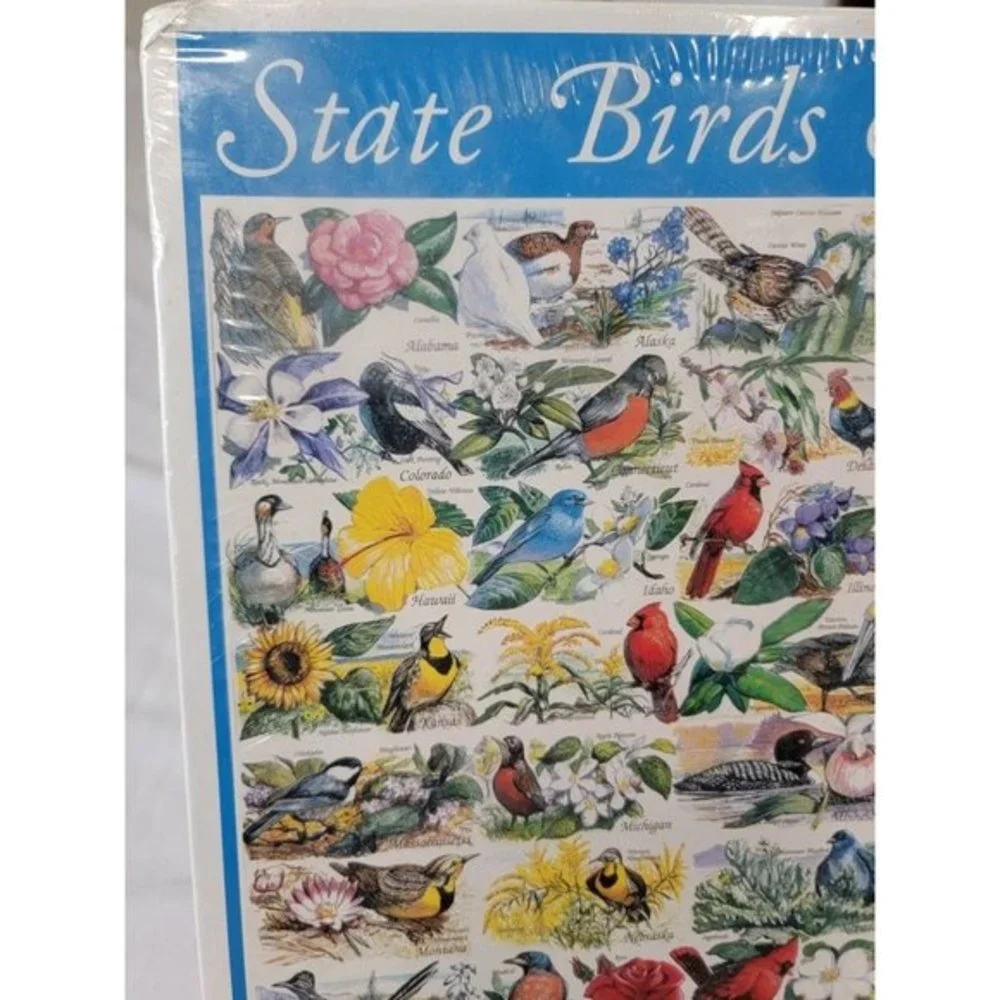 NEW White Mountain Puzzles State Birds and Flowers - 1000 Piece‎ Jigsaw Puzzle